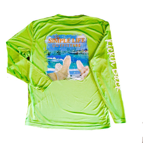 The Simple Life Outfitters SandBar Long Sleeve LimeShock Green