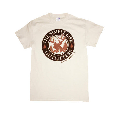 The Simple Life Outfitters DEER T-Shirt for Men-Short Sleeve Tan